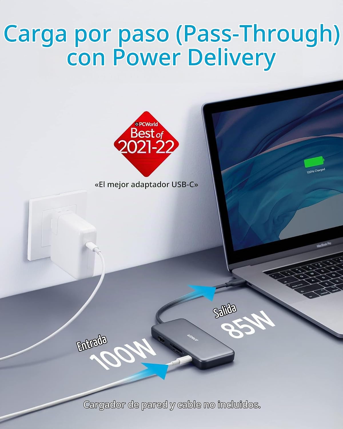Adaptador de corriente USB-C Anker 341 (7 en 1)