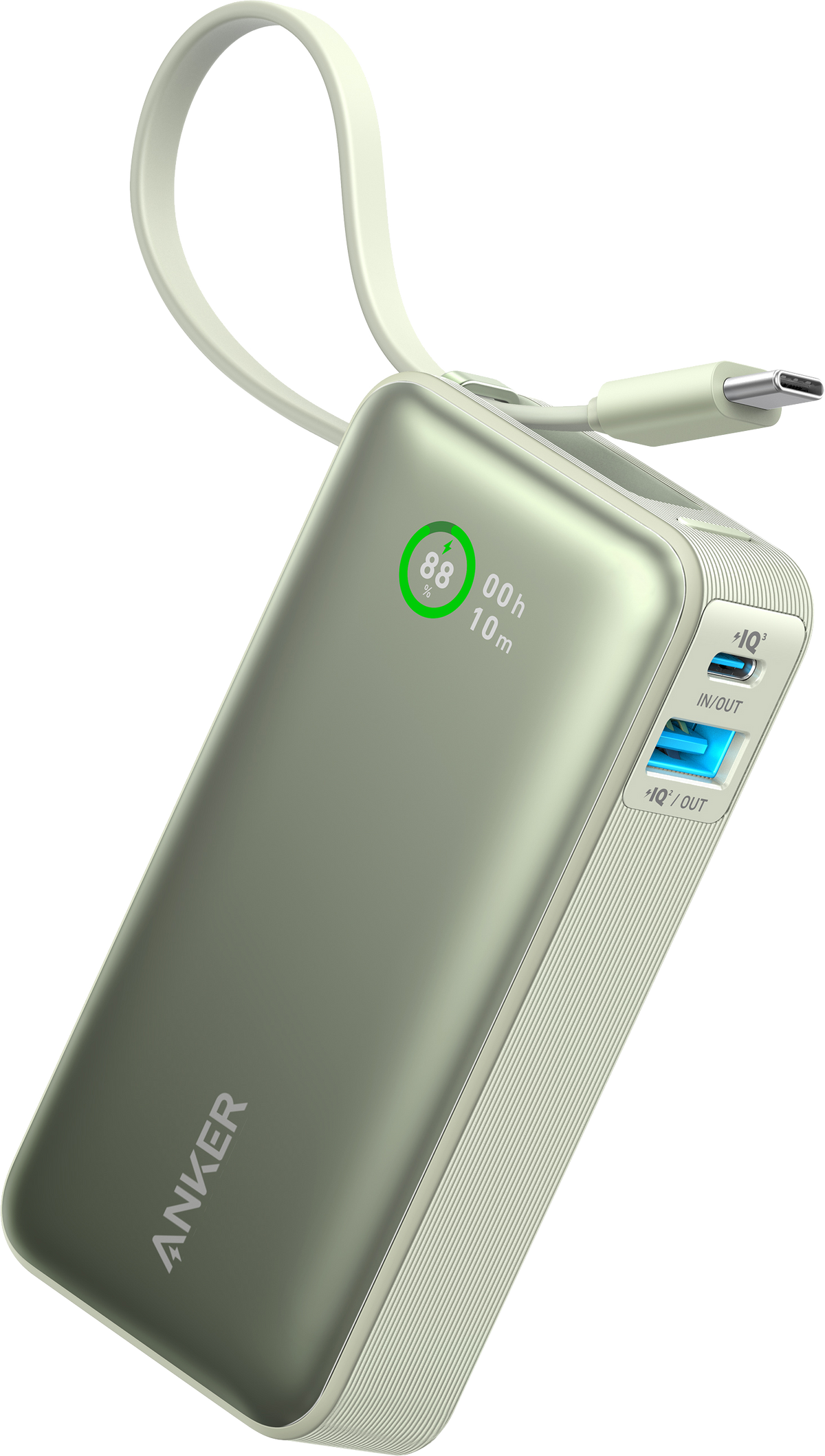 Anker Nano Power Bank 10.000 mAh 30 W con Cable USB C Integrado