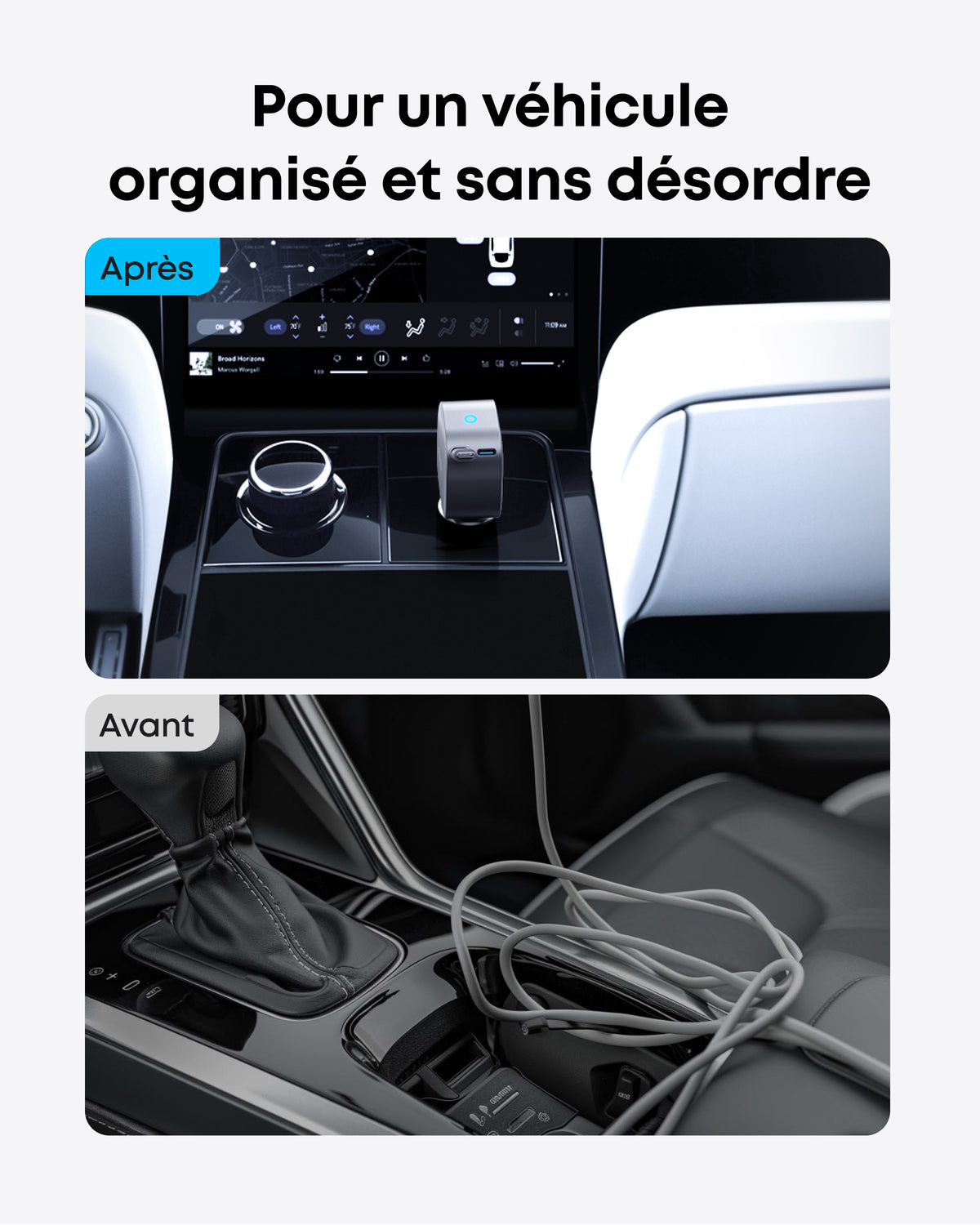 Cargador de coche Anker Nano (75 W, puerto USB-C, cable USB-C retráctil integrado)