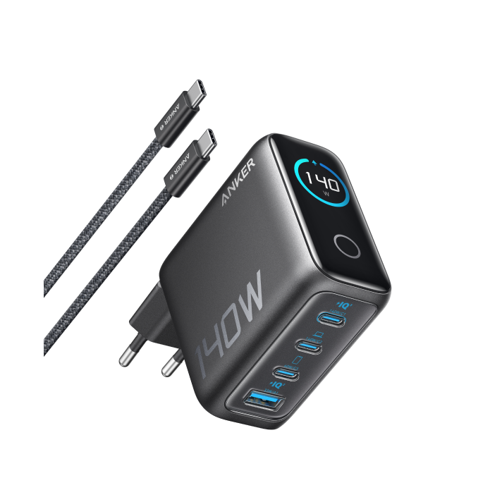 Anker Cargador Carga Rapida USB C 140W con 4 Puertos GAN