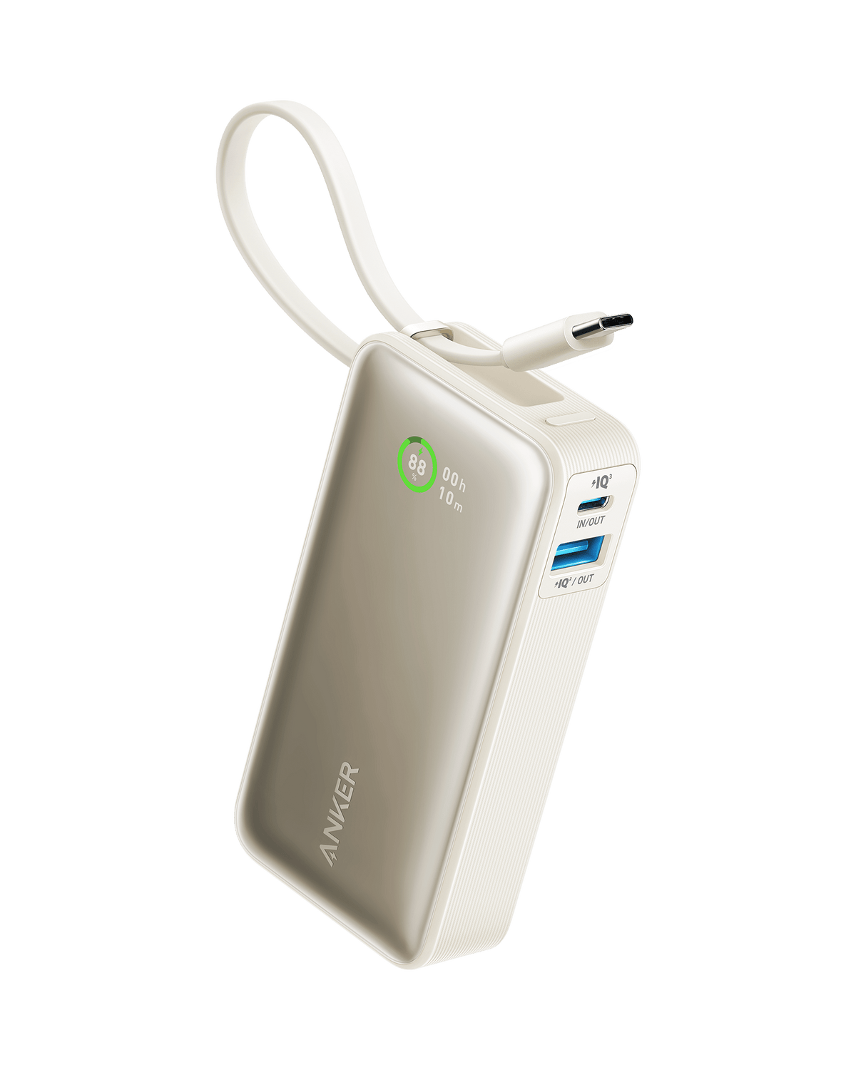 Anker Nano Power Bank 10.000 mAh 30 W con Cable USB C Integrado