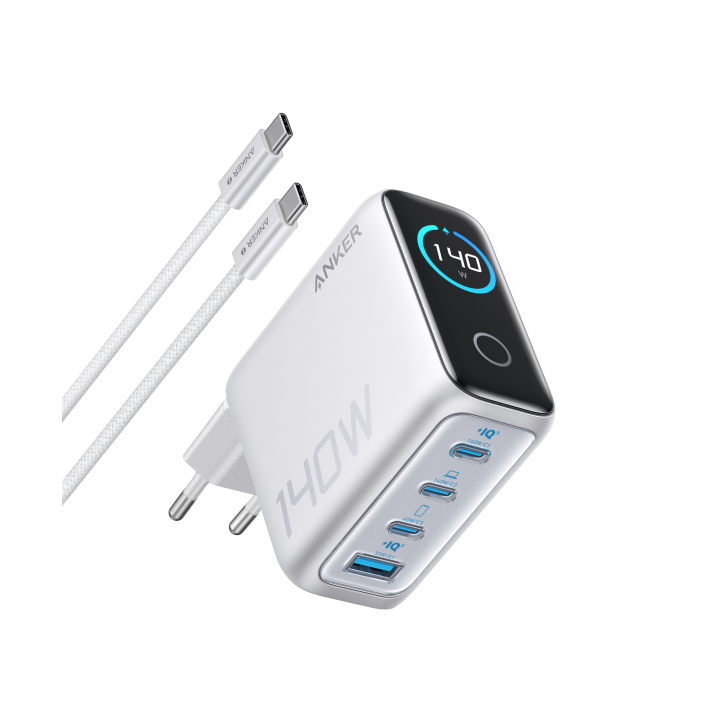 Anker Cargador Carga Rapida USB C 140W con 4 Puertos GAN