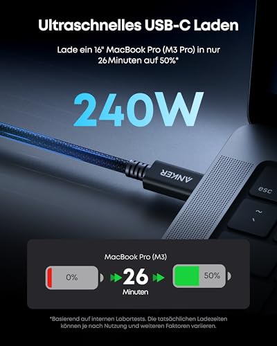 Cable Anker Prime Thunderbolt 5 (100 cm, 80 Gbps, 240 W)