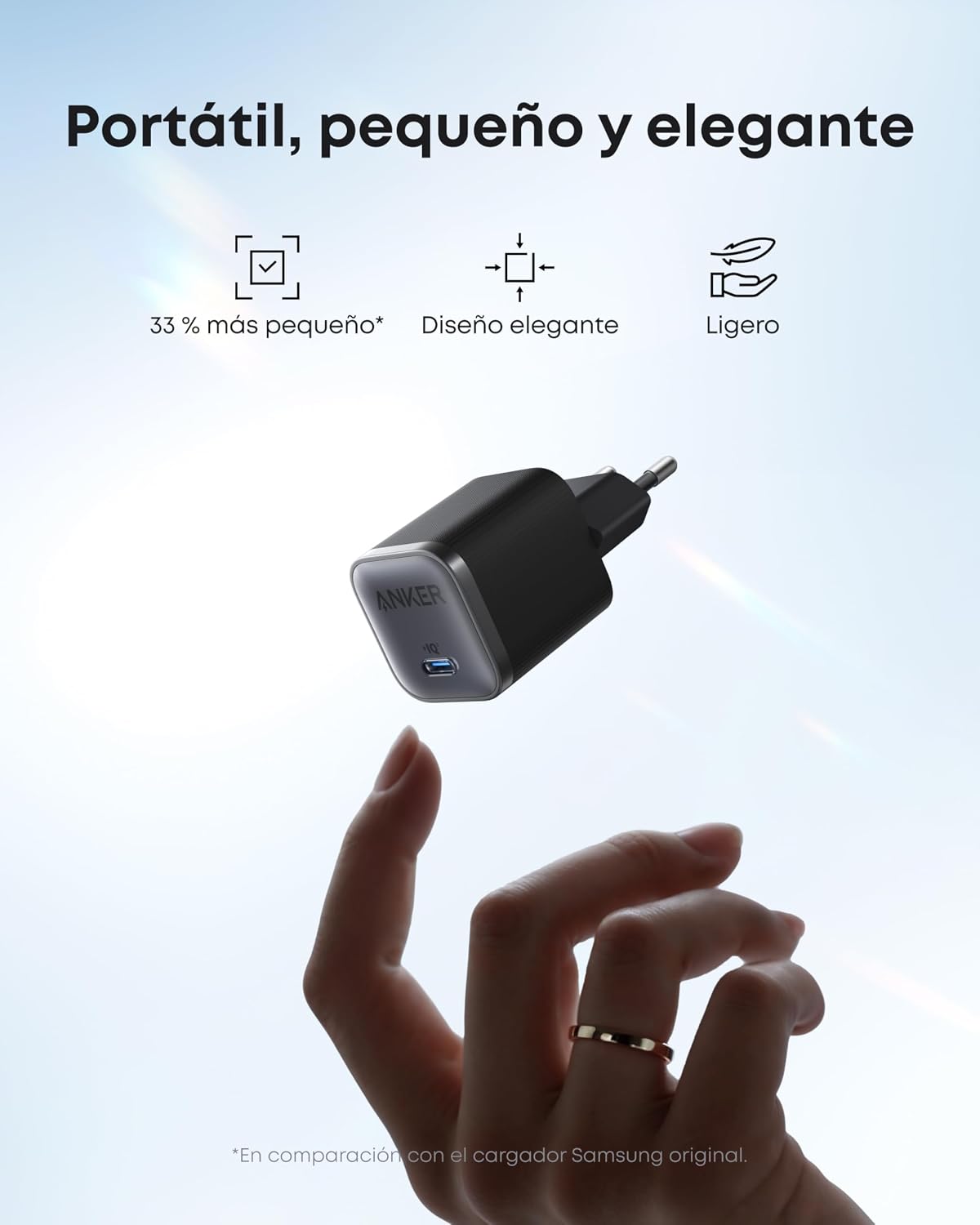 Cargador Anker Nano (45 W, con cable USB-C de 180 cm)