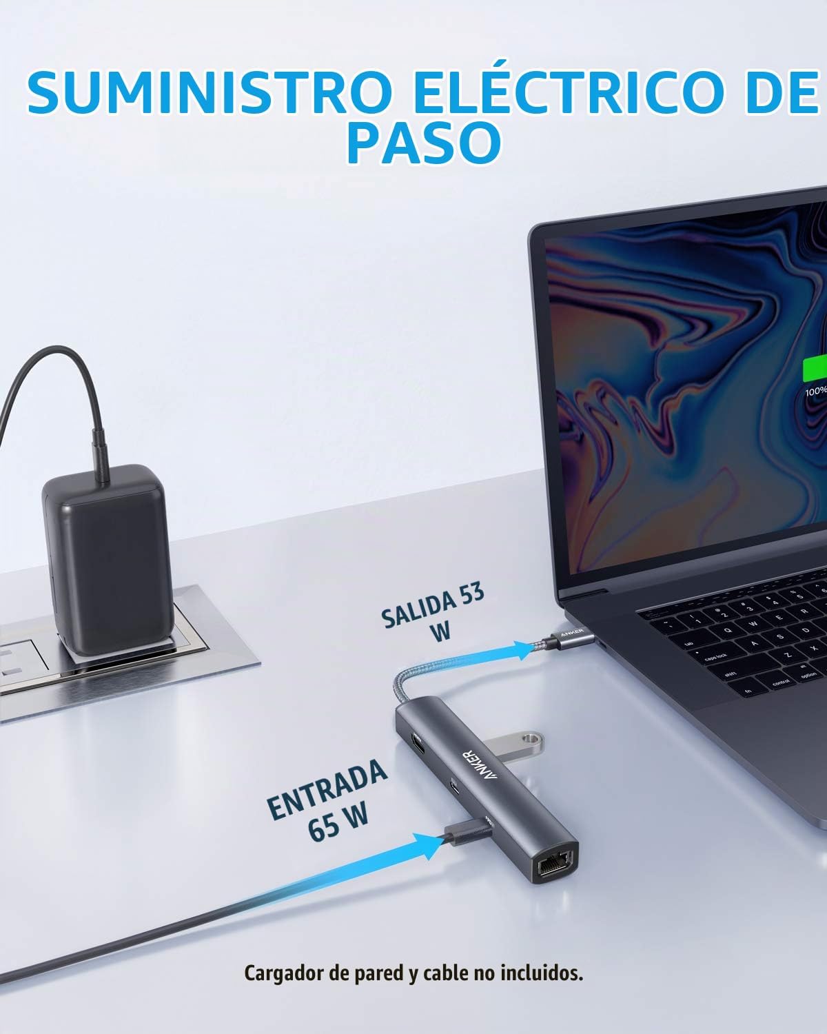 Anker PowerExpand Hub USB C 6 en 1, HDMI 4K, Ethernet 1 Gbps