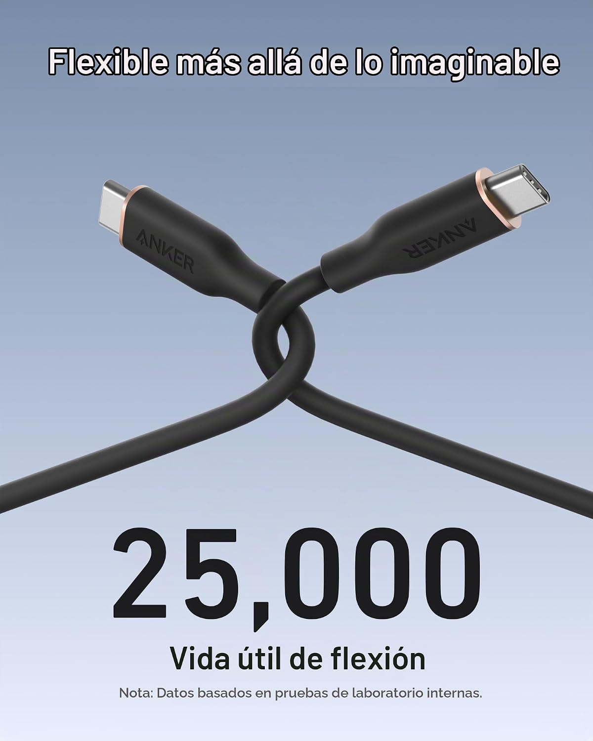 Cable USB-C a USB-C de Anker (90 cm, 240 W, silicona)