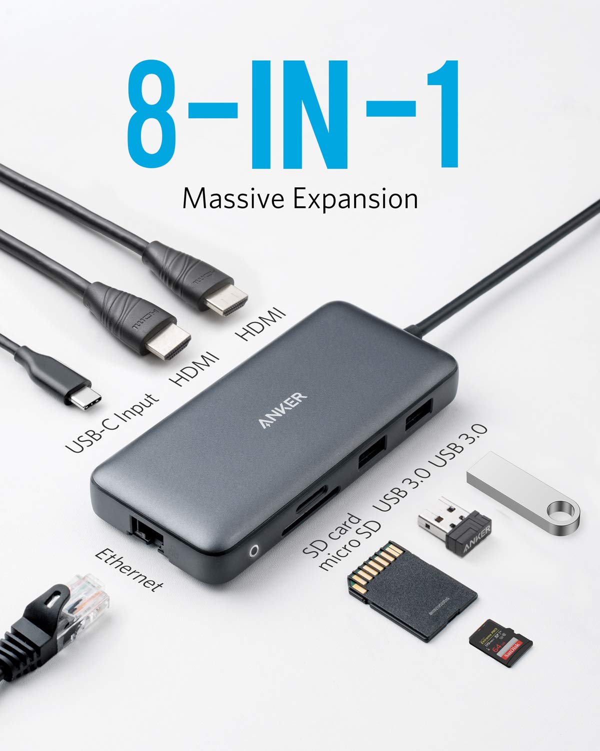 Hub USB-C Anker 553 (8 en 1)