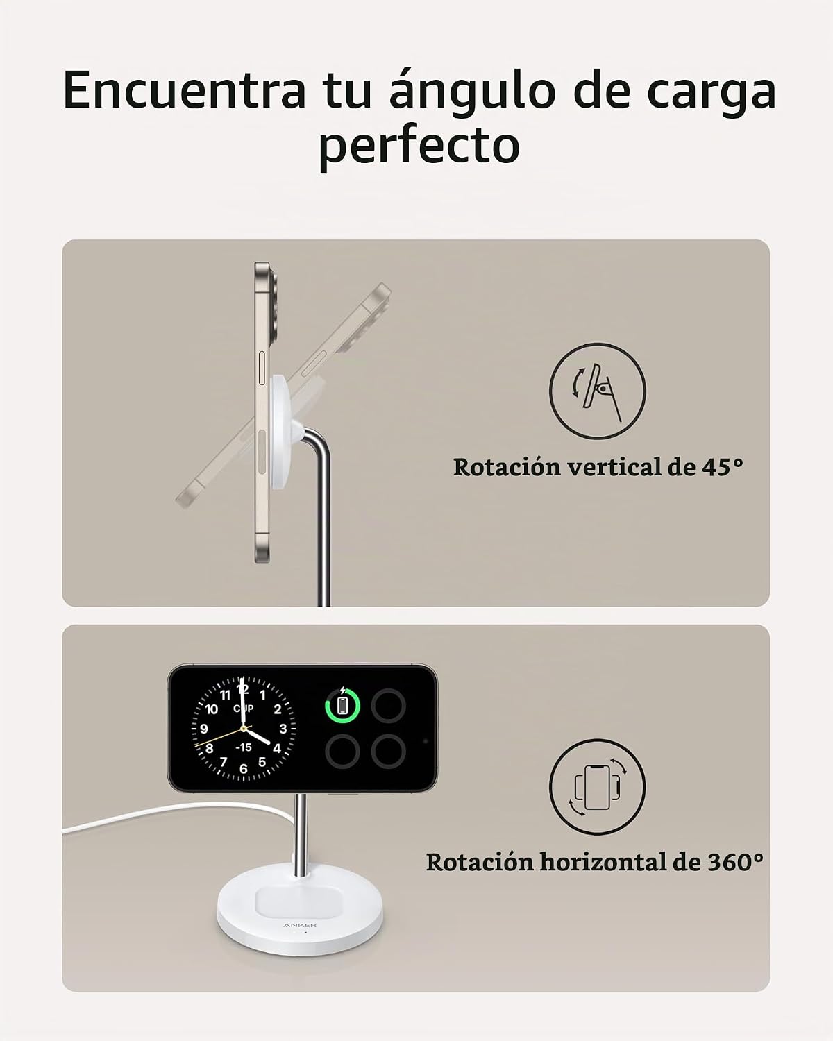 Cargador inalámbrico Anker MagGo (soporte 2 en 1)
