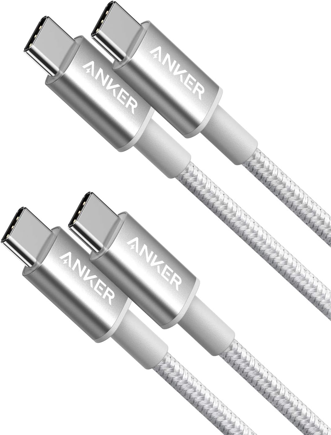 Anker Cable USB C Carga Rápida 60W de Nylón, Pack 2, 1,8 m