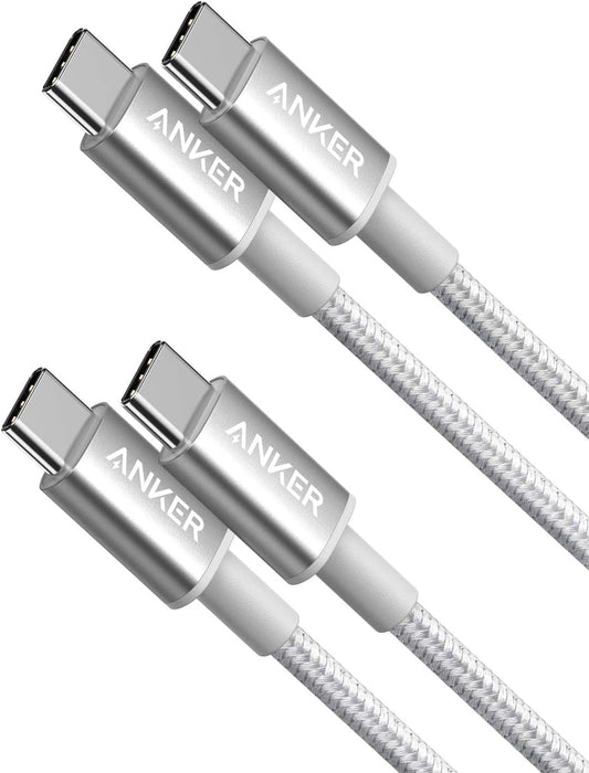 Anker Cable USB C Carga Rápida 60W de Nylón, Pack 2, 1,8 m