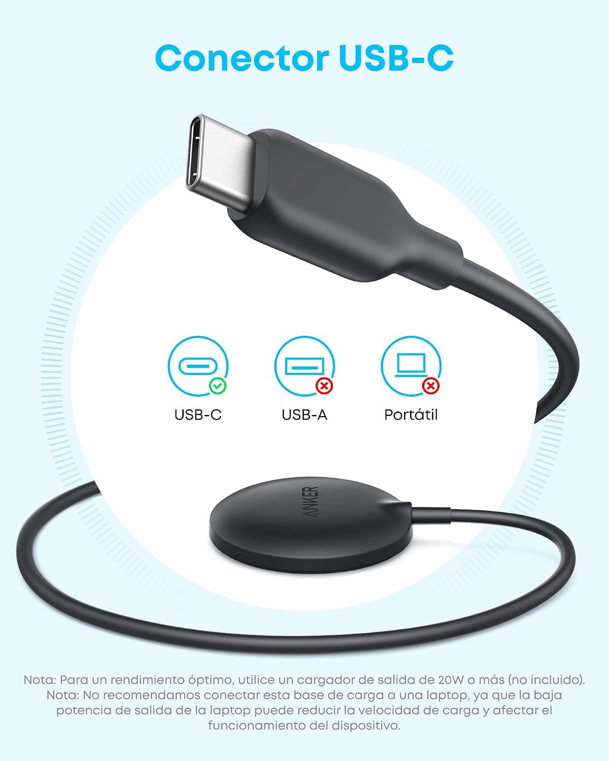 Cargador inalámbrico Anker Zolo (magnético, con base)