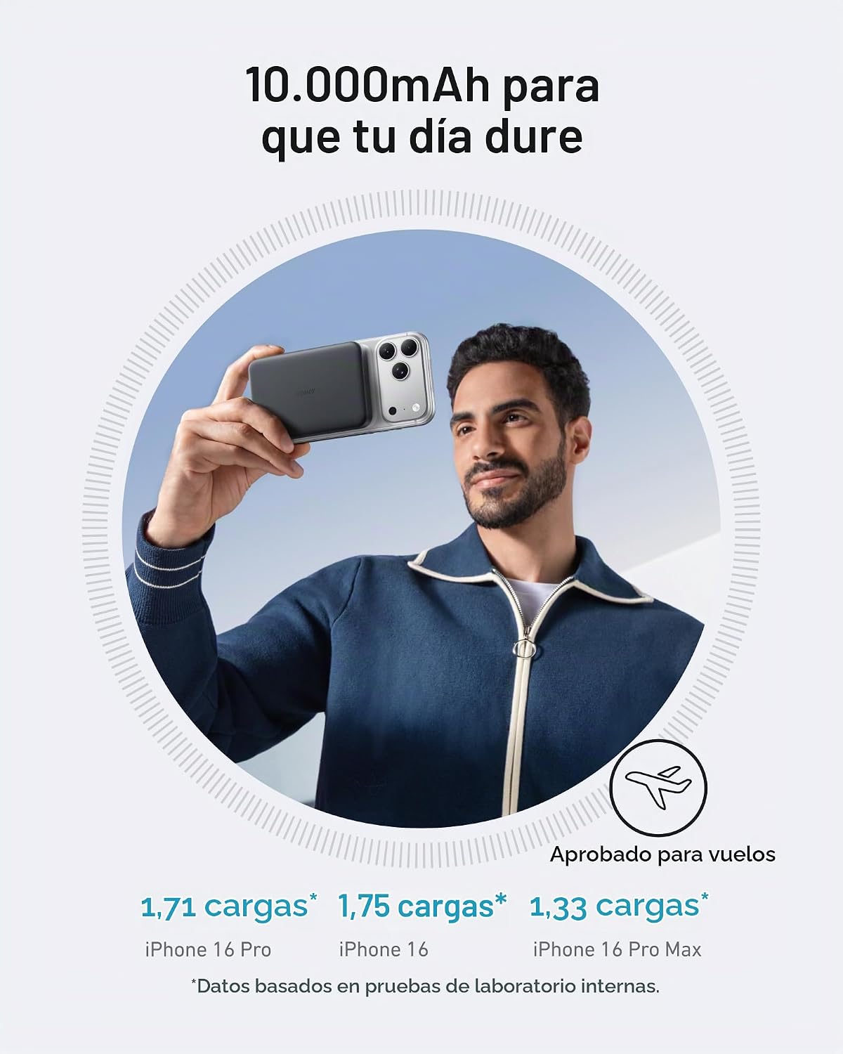 Anker MagGo Power Bank MagSafe Ultrafina 10000 mAh, Qi2, 15 W