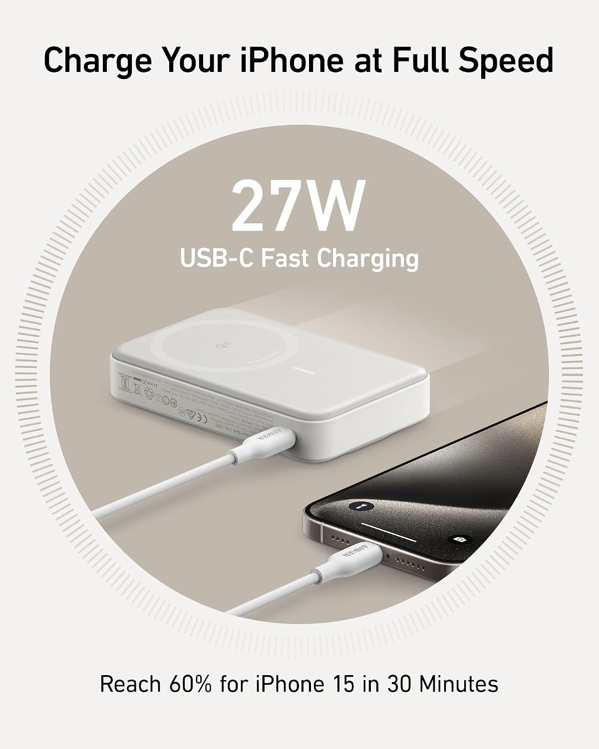 Anker MagGo Power bank 10000mAh Qi2 15W magnética con soporte