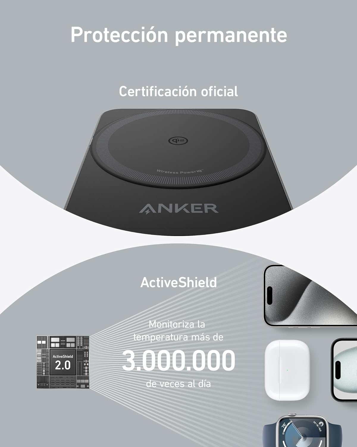 Estación de carga inalámbrica Anker MagGo (plegable 3 en 1)
