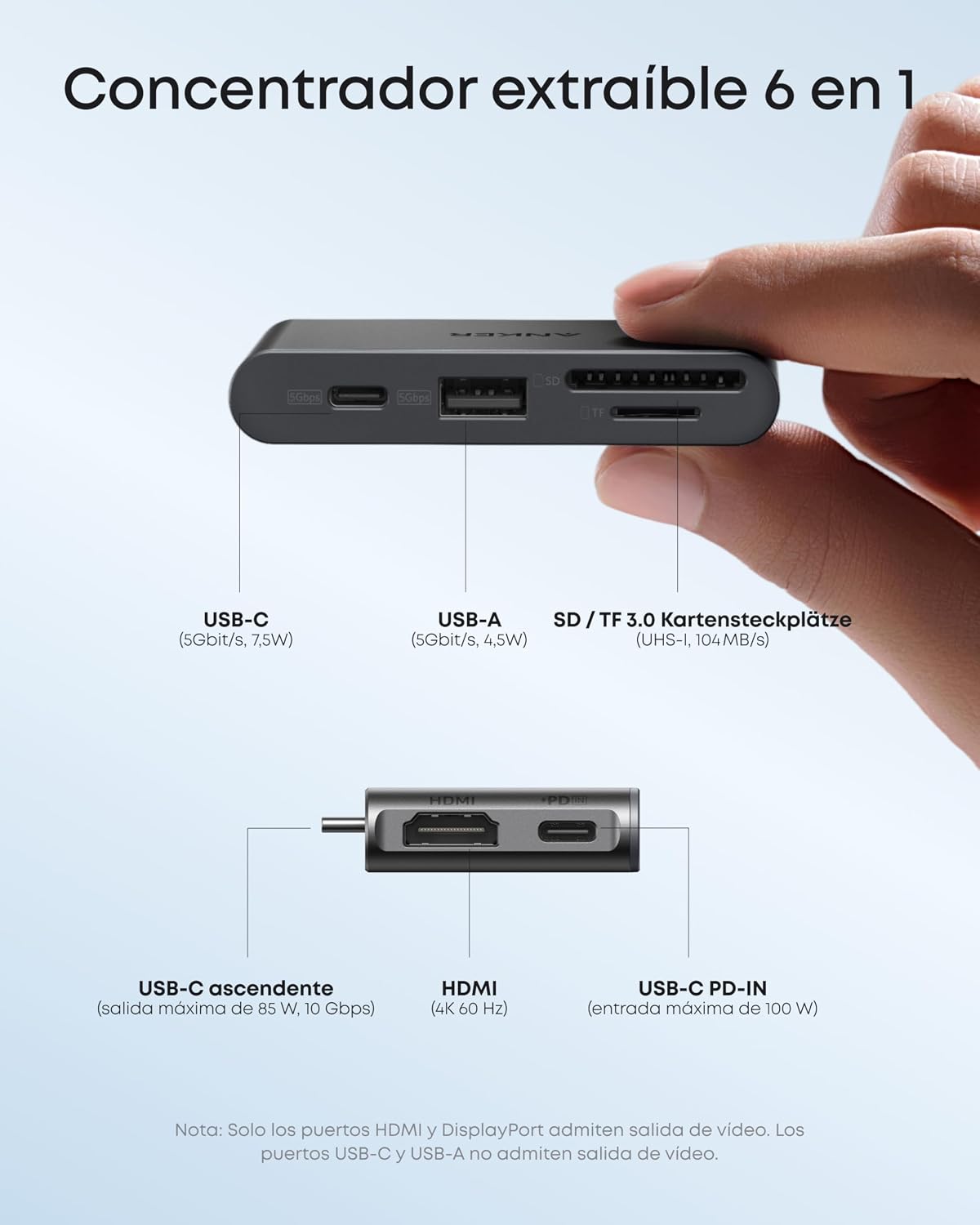 Estación de acoplamiento Anker Nano (13 en 1, triple pantalla, concentrador desmontable integrado)