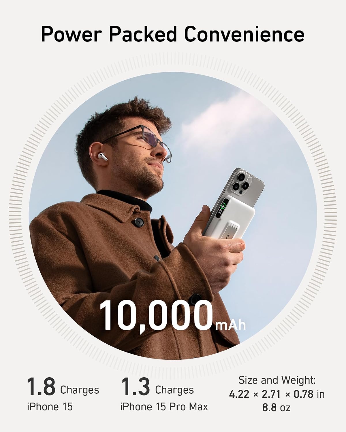 Anker MagGo Power bank 10000mAh Qi2 15W magnética con soporte