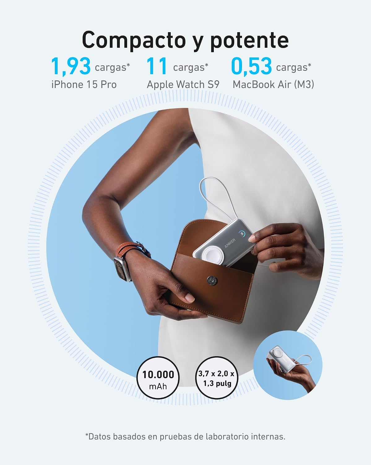 Anker MagGo Power bank (10000 mAh, 35 W, para Apple Watch)