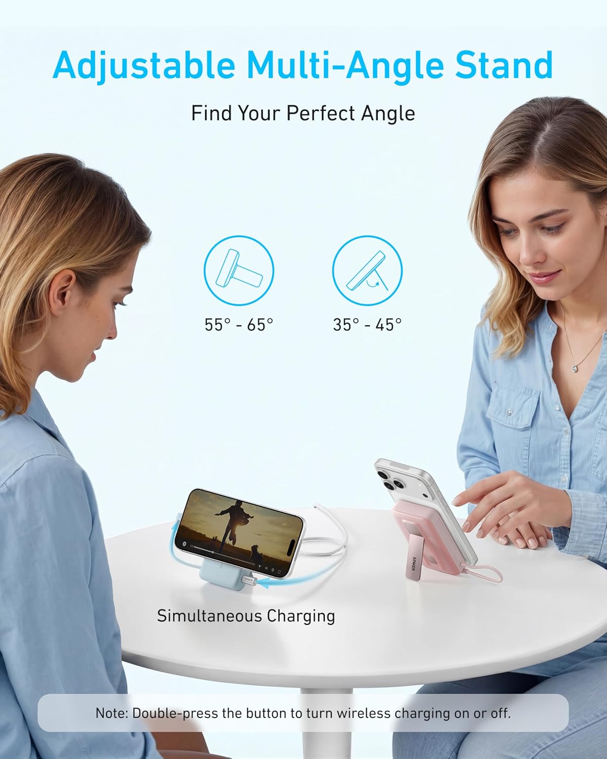 Batería externa Anker Zolo (10 000 mAh, magnética, cable USB-C integrado)
