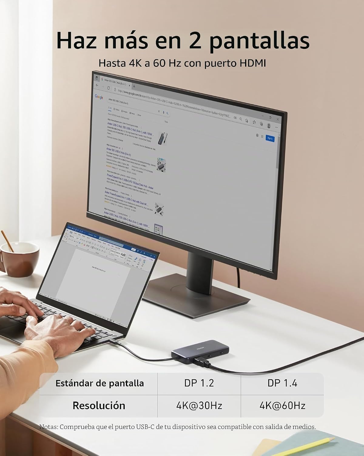 Hub USB-C Anker 555 (8 en 1)