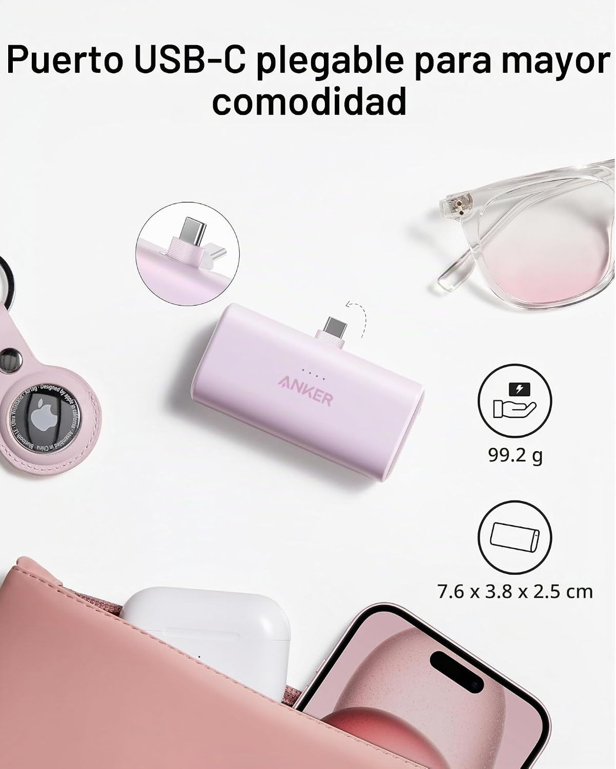 Anker Nano Power Bank 5000 mAh 22,5 W con Conector USB C Plegable