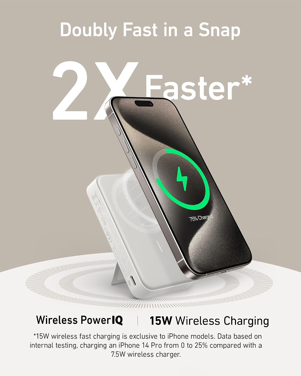 Anker MagGo Power bank 10000mAh Qi2 15W magnética con soporte