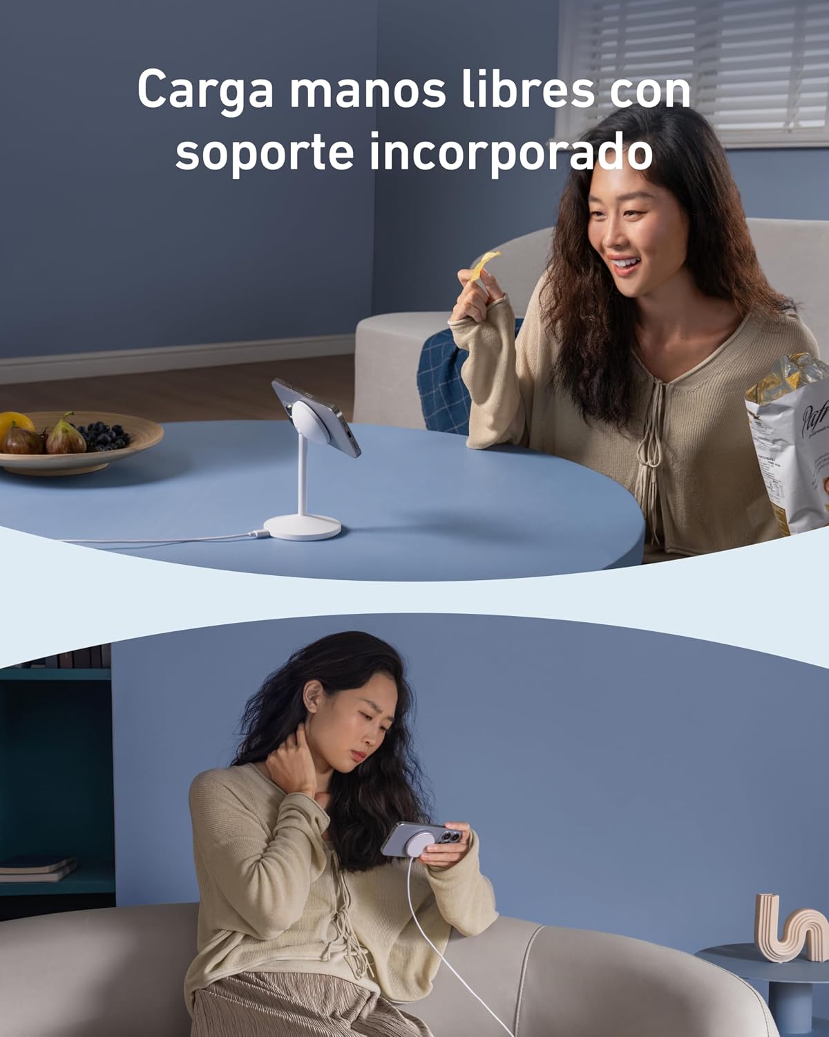 Cargador inalámbrico Anker MagGo (con soporte,15W)