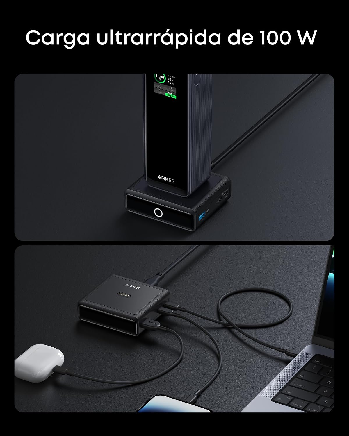 Estación de carga Anker de 100 W para batería externa Anker Prime