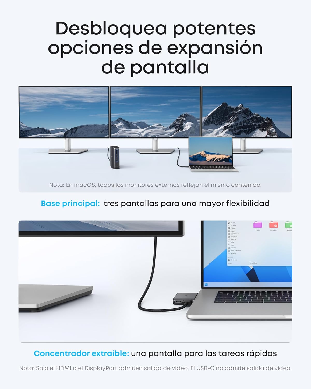 Estación de acoplamiento Anker Nano (13 en 1, triple pantalla, concentrador desmontable integrado)