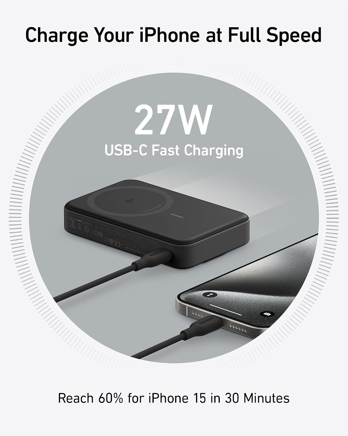 Anker MagGo Power bank 10000mAh Qi2 15W magnética con soporte