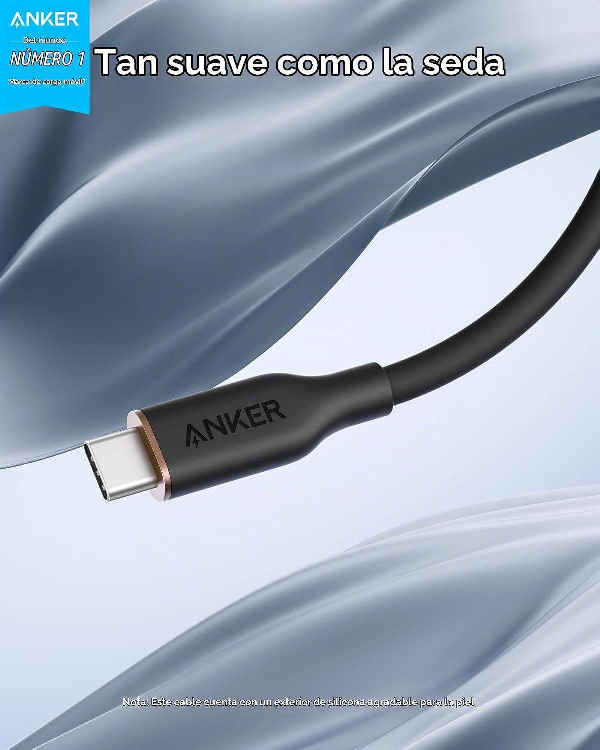 Cable USB-C a USB-C de Anker (90 cm, 240 W, silicona)
