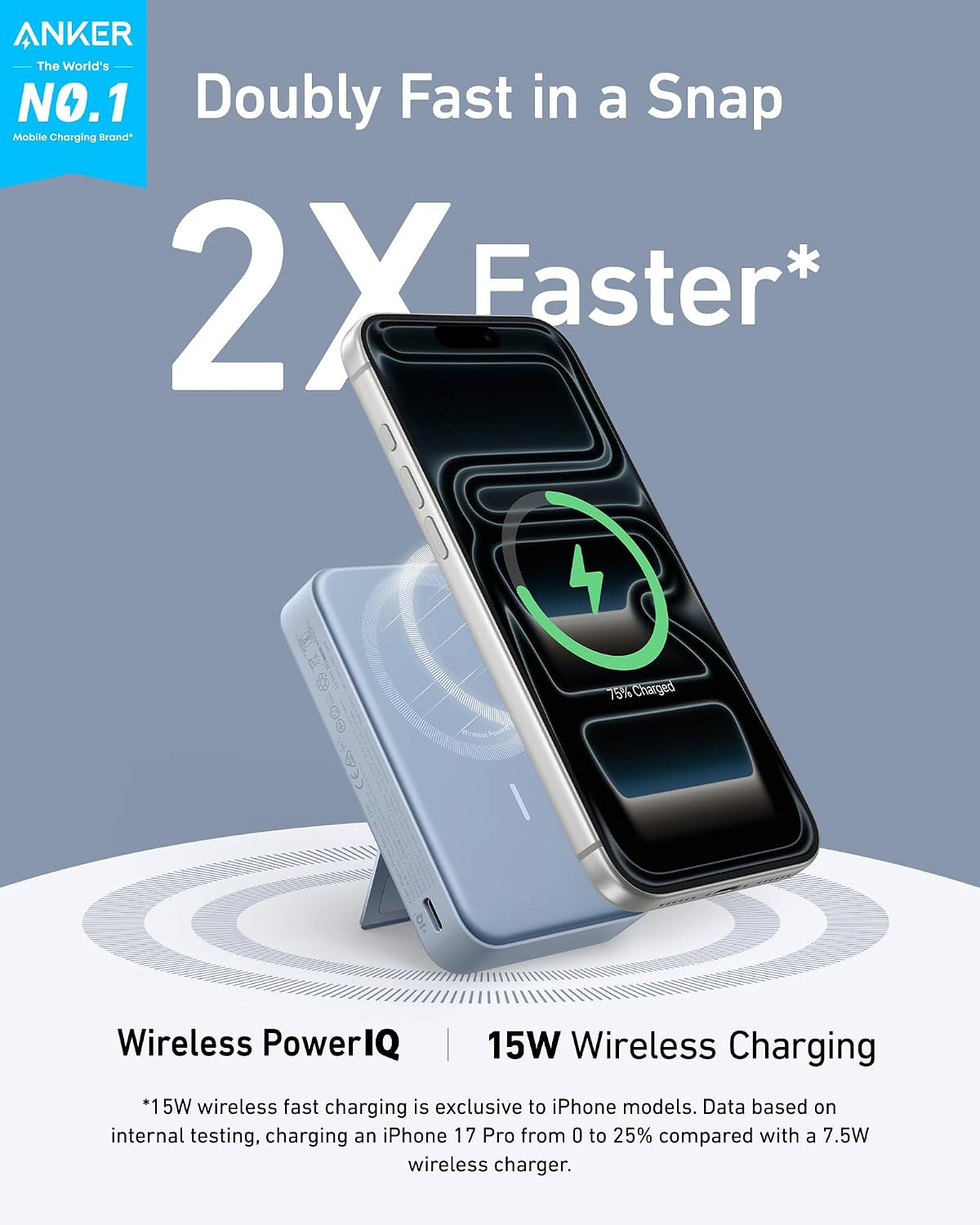 Anker MagGo Power bank 10000mAh Qi2 15W magnética con soporte
