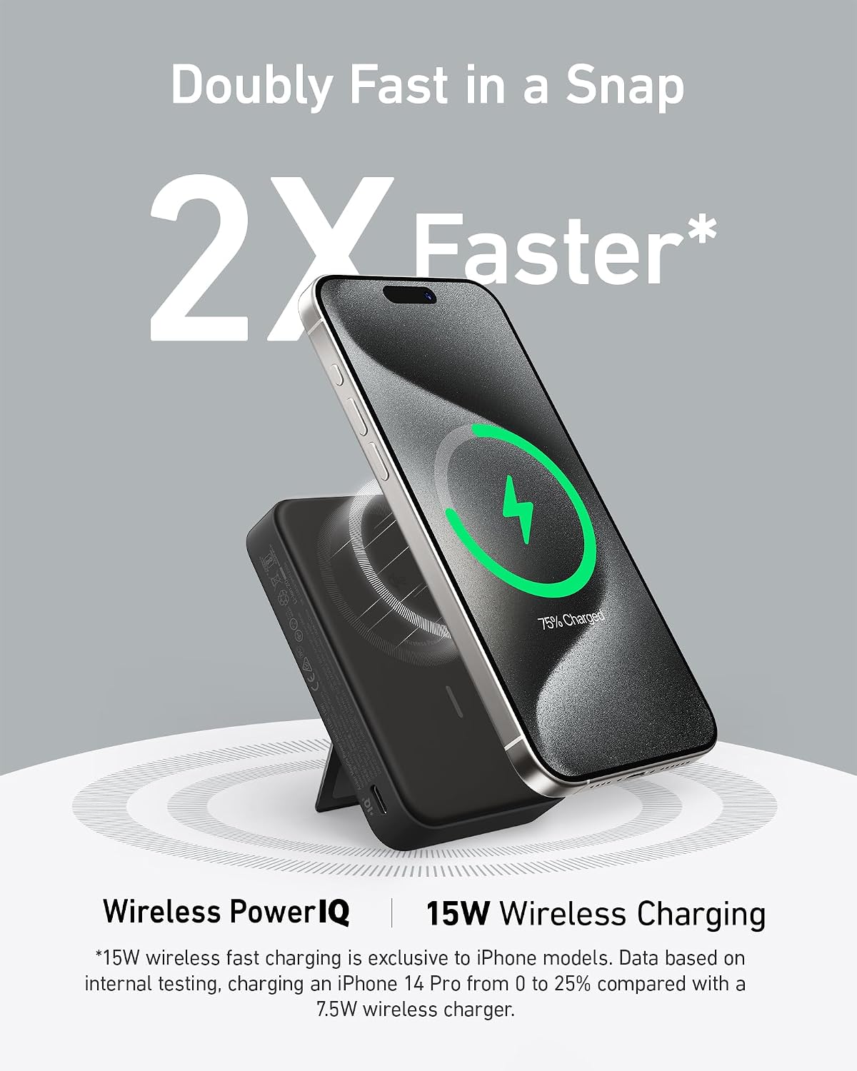 Anker MagGo Power bank 10000mAh Qi2 15W magnética con soporte