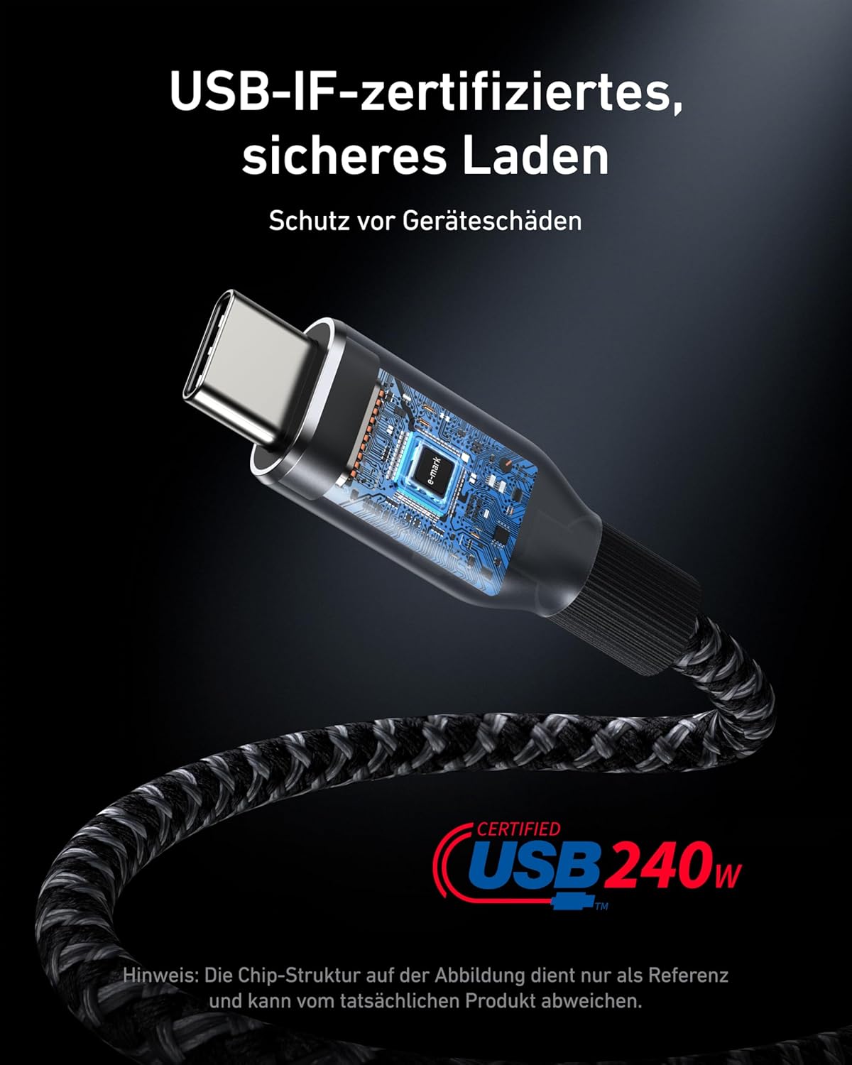 Cable USB-C a USB-C Anker Prime (240 W, diseño trenzado reciclado) (Gratis con Prime)