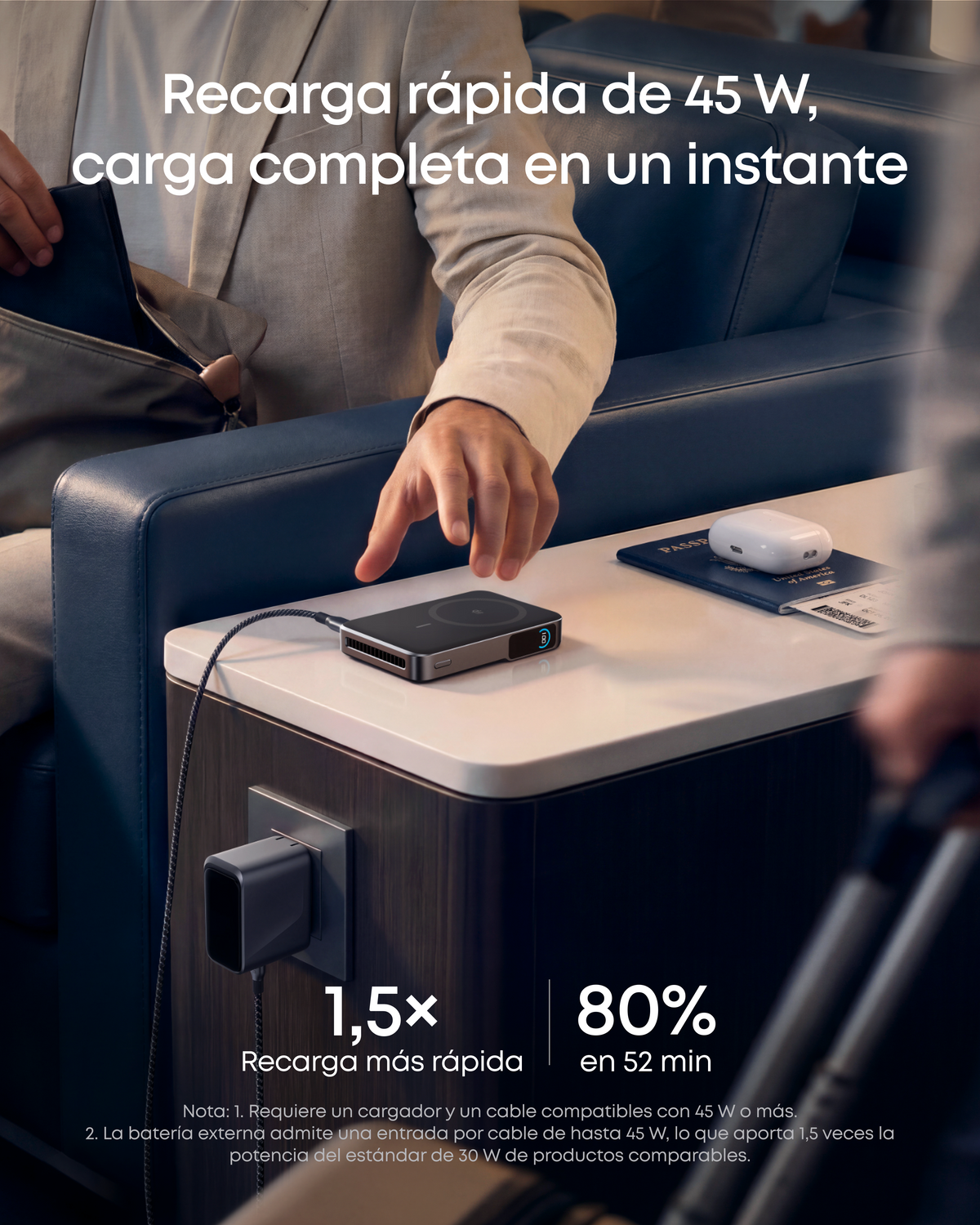Anker MagGo Power Bank MagSafe 2 Pro, Qi2.2 25W 10000mAh, Bateria portátil