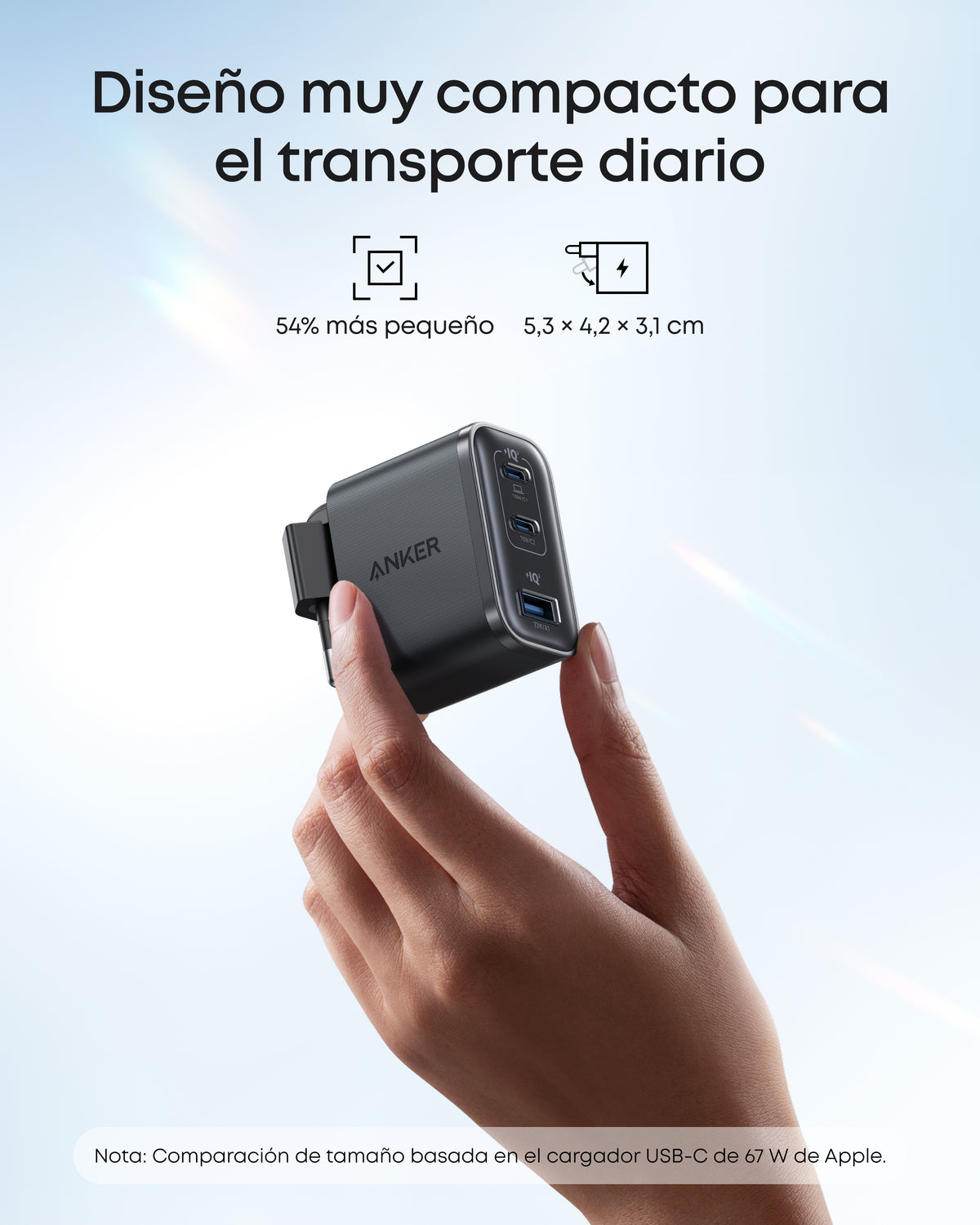 Cargador Anker Nano (70W, 3 puertos)