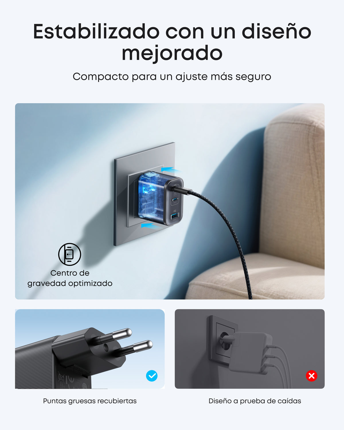 Cargador Anker Nano (70W, 3 puertos)