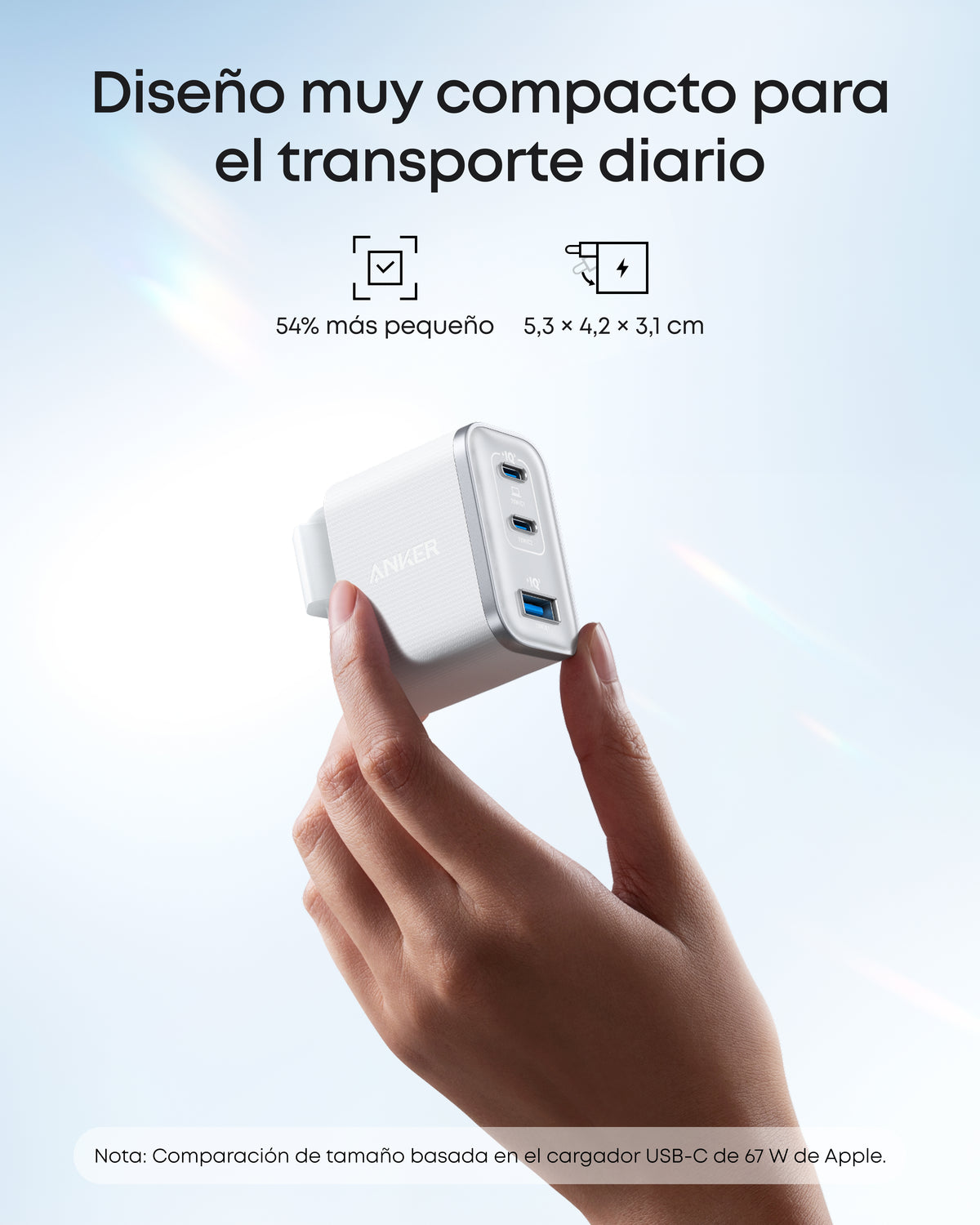 Cargador Anker Nano (70W, 3 puertos)