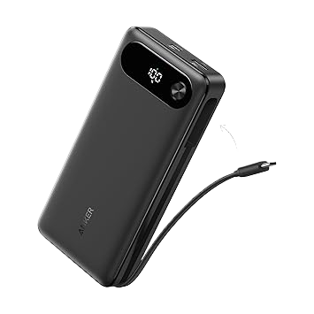 Anker Power Bank 20.000 mAh 87 W con Cable USB C Integrado. Reacondicionado