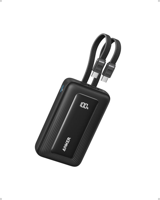 Batería externa Anker Zolo (20 000 mAh, 45 W, dos cables USB-C integrados)