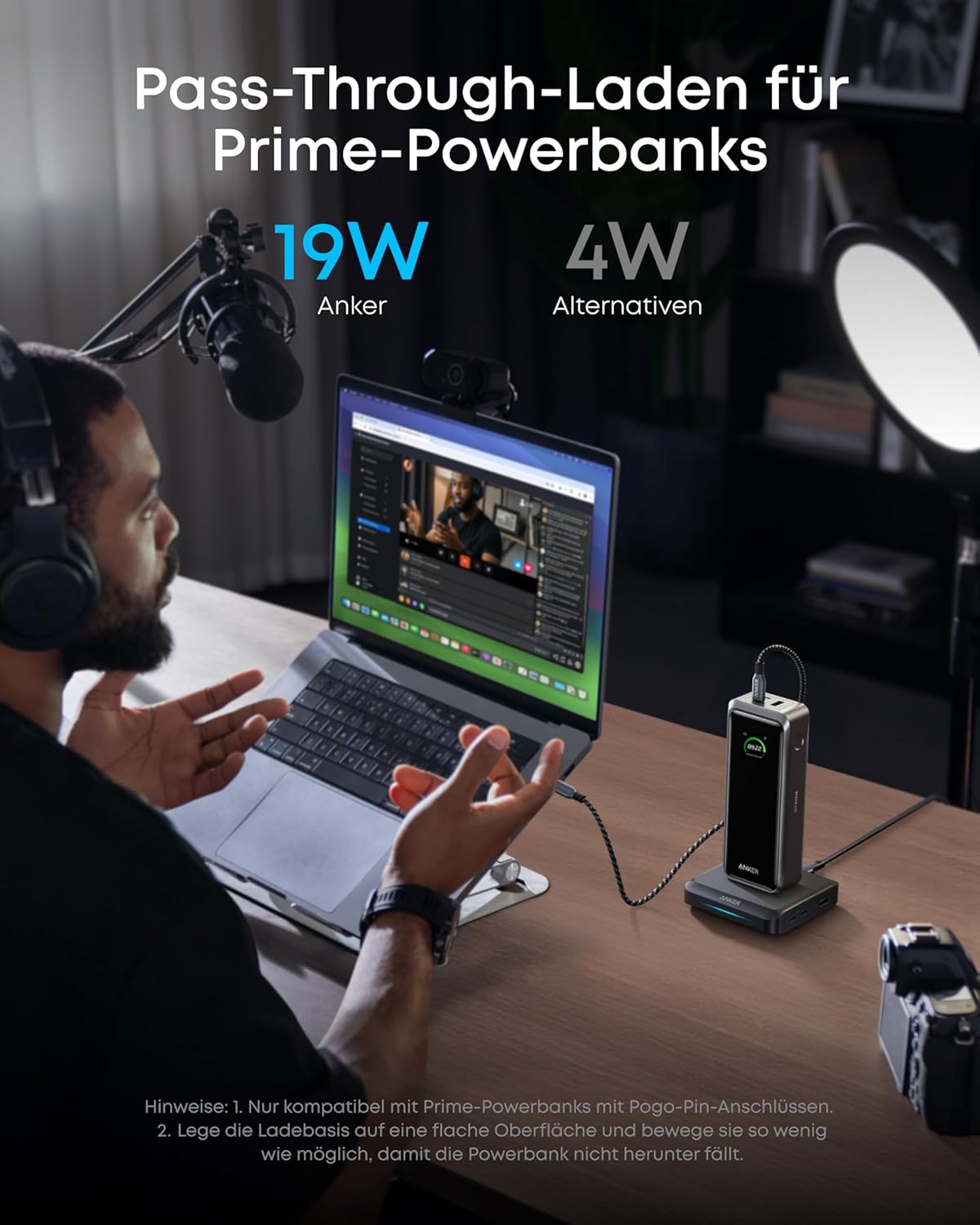 Anker Base de Carga (150 W, 3 puertos)