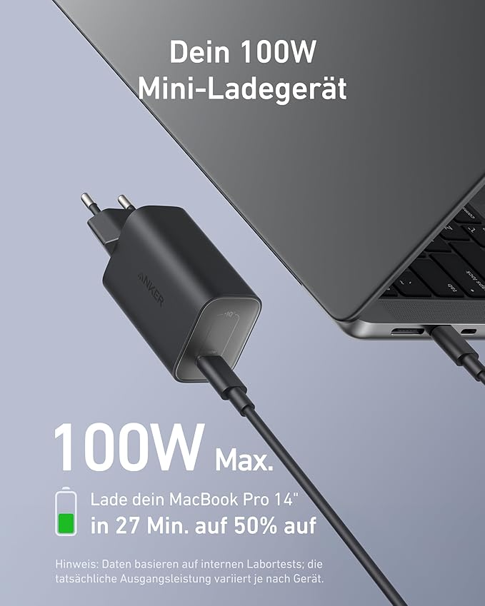 Cargador Anker Nano (100W) con cable USB-C