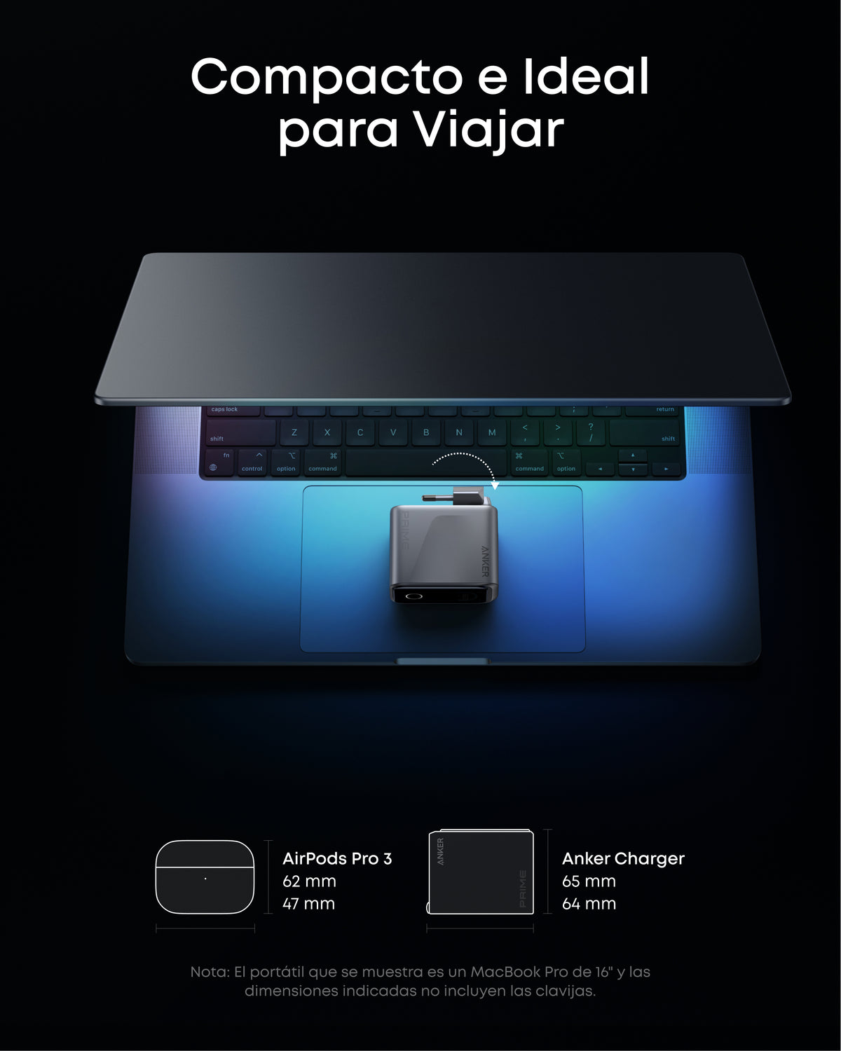 Anker Prime Cargador Carga Rapida USB C 160W con 3 Puertos GAN