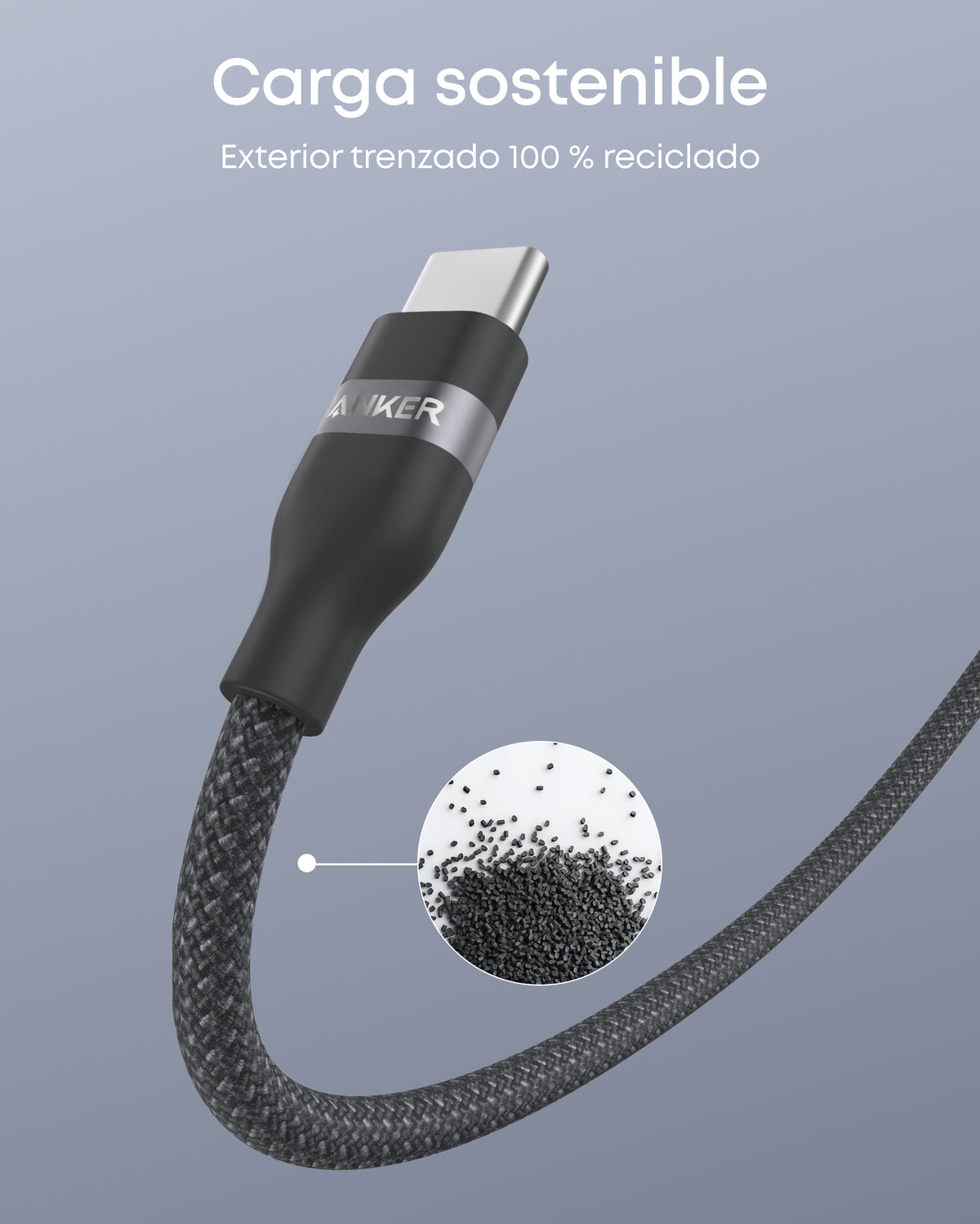 Cable USB-C a USB-C de Anker (90 cm/180 cm, 240 W, trenzado reciclado)