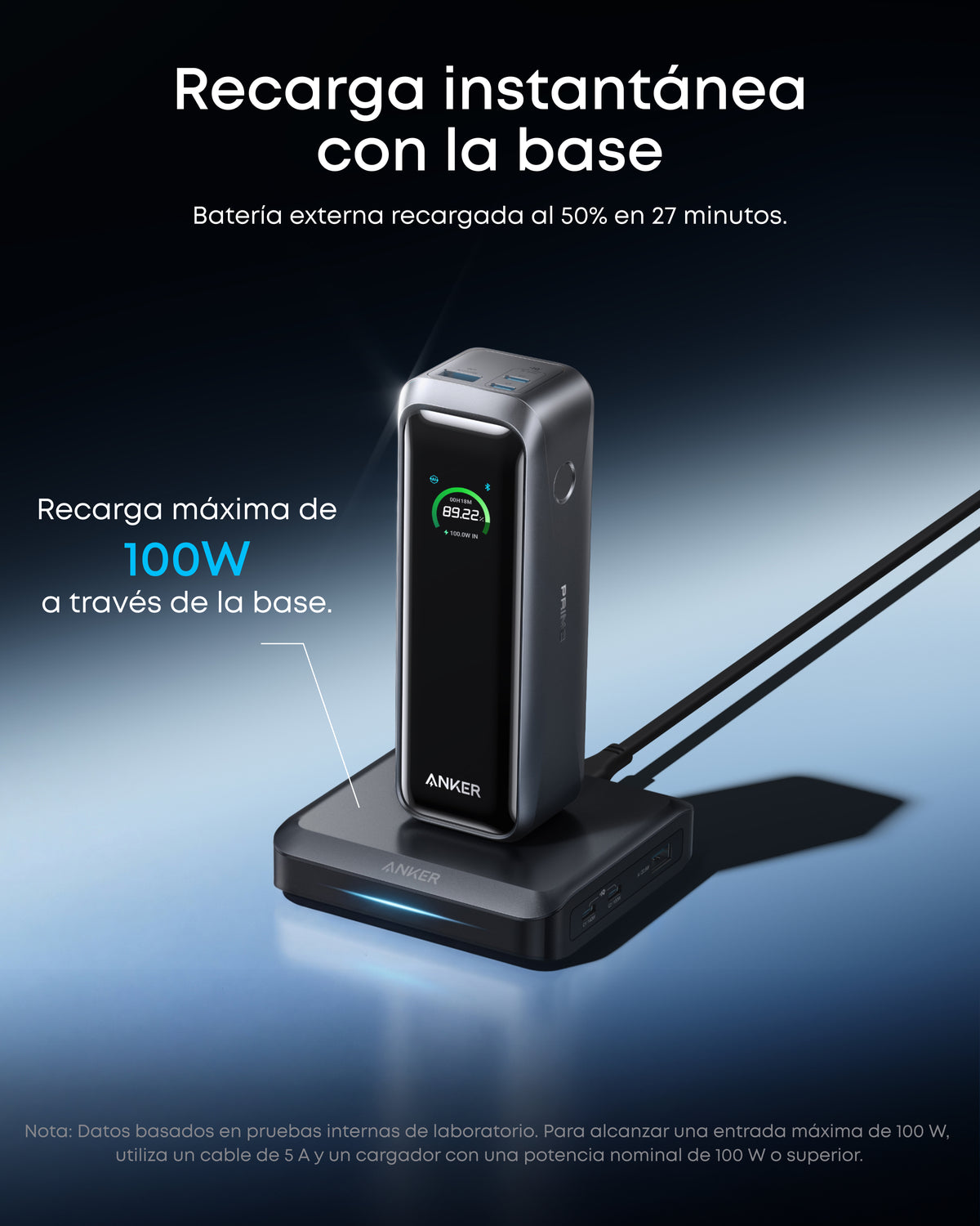 Anker Prime Power bank 20.100 mAh, 220 W, 3 puertos