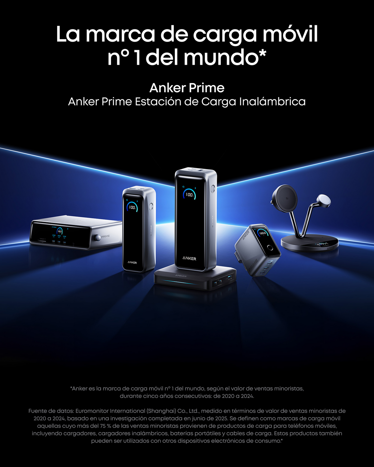 Anker Prime Cargador Inalámbrico iPhone 3 en 1 Qi2 25W Pantalla Inteligente