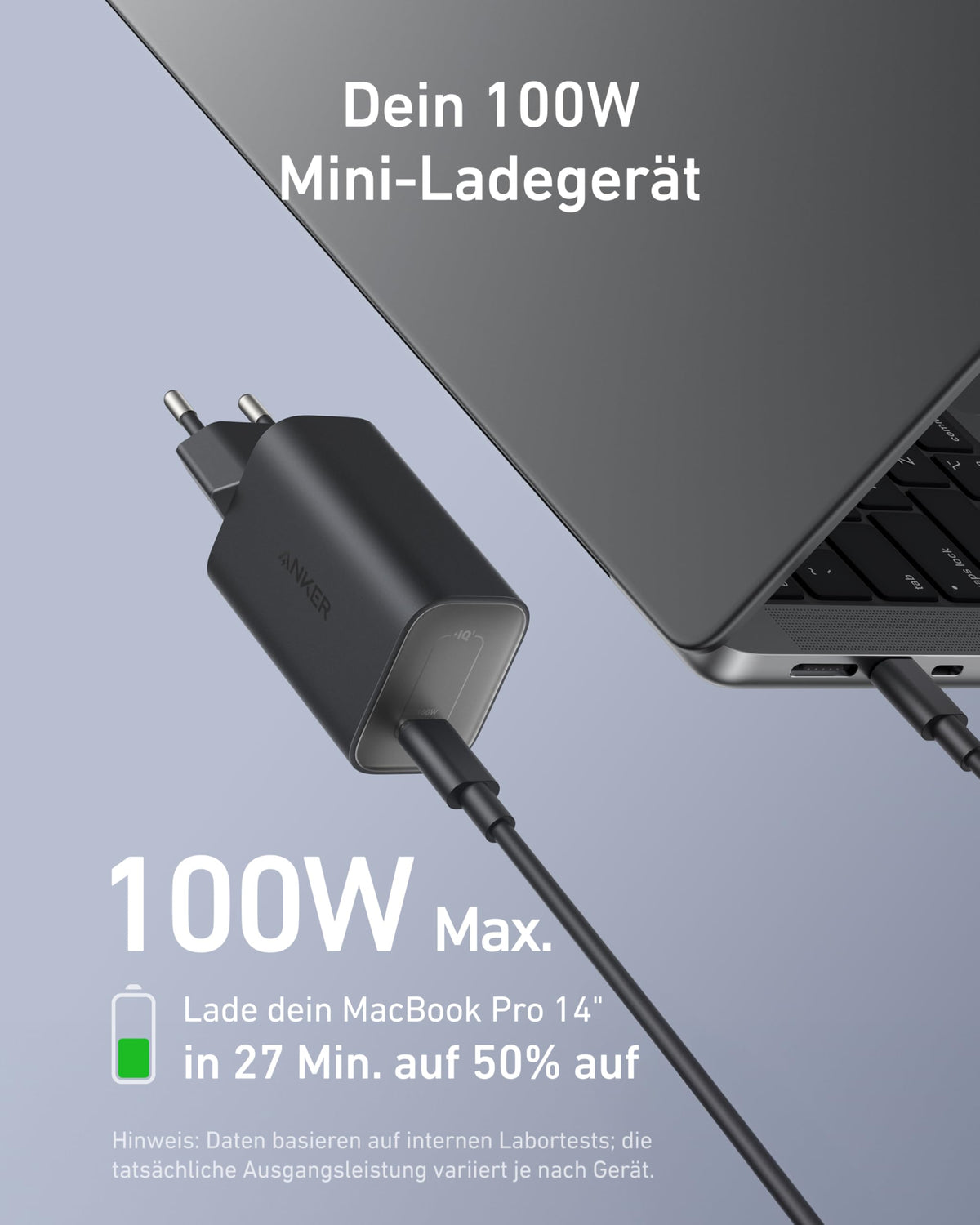 Cargador Anker Nano (100W) con cable USB-C