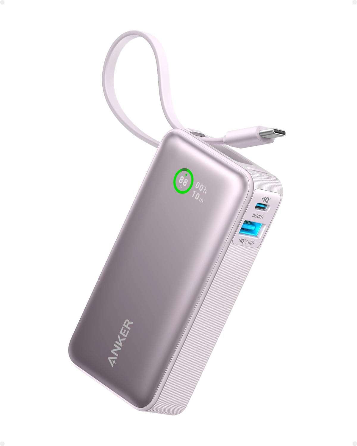 Anker Nano Power Bank 10.000 mAh 30 W con Cable USB C Integrado