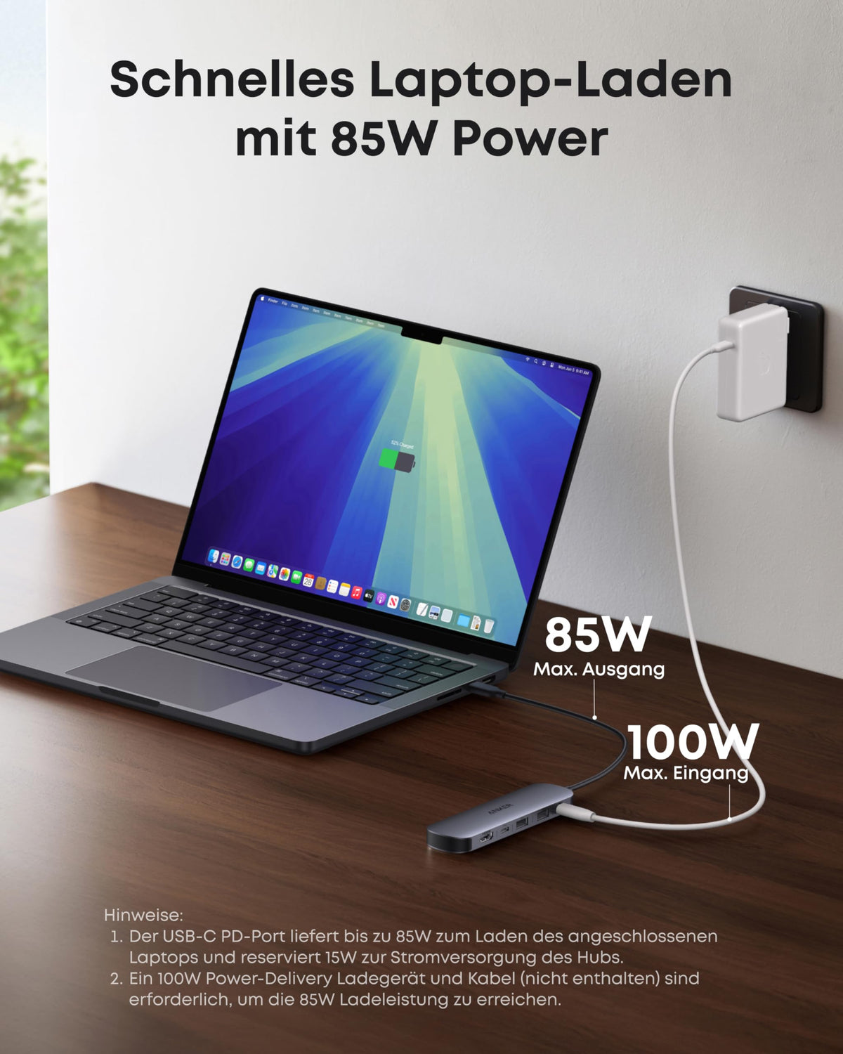 Anker Hub USB C 7 en 1, HDMI 4K 60 Hz, 100 W, SD y TF