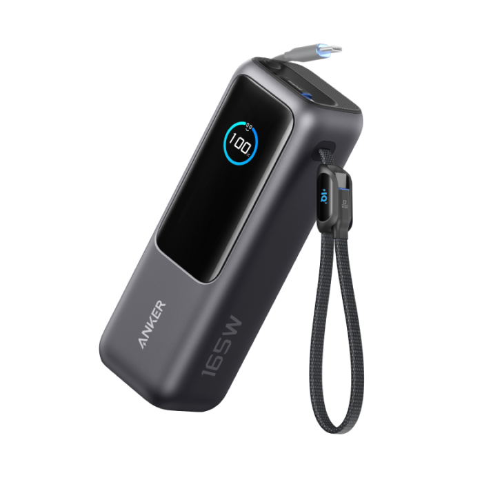 Batería externa Anker (25K, 165W, cable integrado y retráctil)