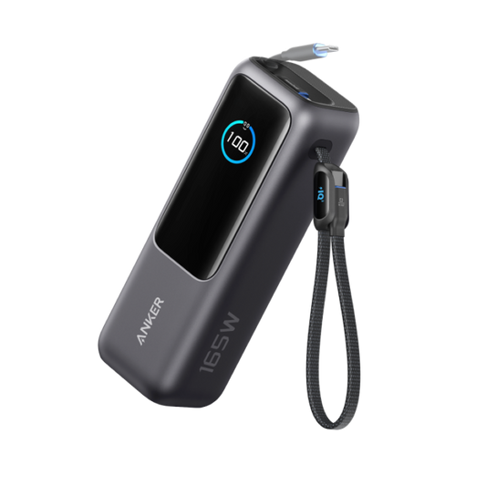 Batería externa Anker (25K, 165W, cable integrado y retráctil)